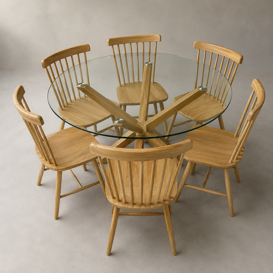 Comedor Suizo Redondo Windsor Madera 6P