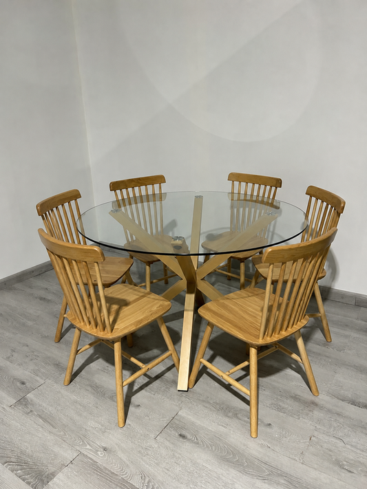 Comedor Suizo Redondo Windsor Madera 6P