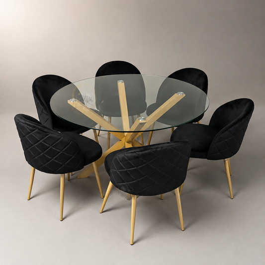 Comedor Redondo Gabrielle Cross Wood 6P