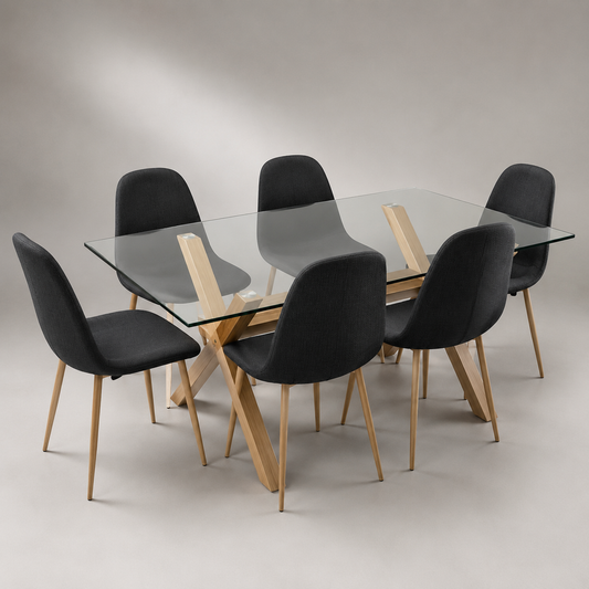 Comedor Paris Lino Cross Bursa Rectangular 6P