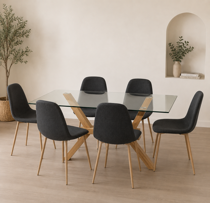 Comedor Paris Lino Cross Bursa Rectangular 6P