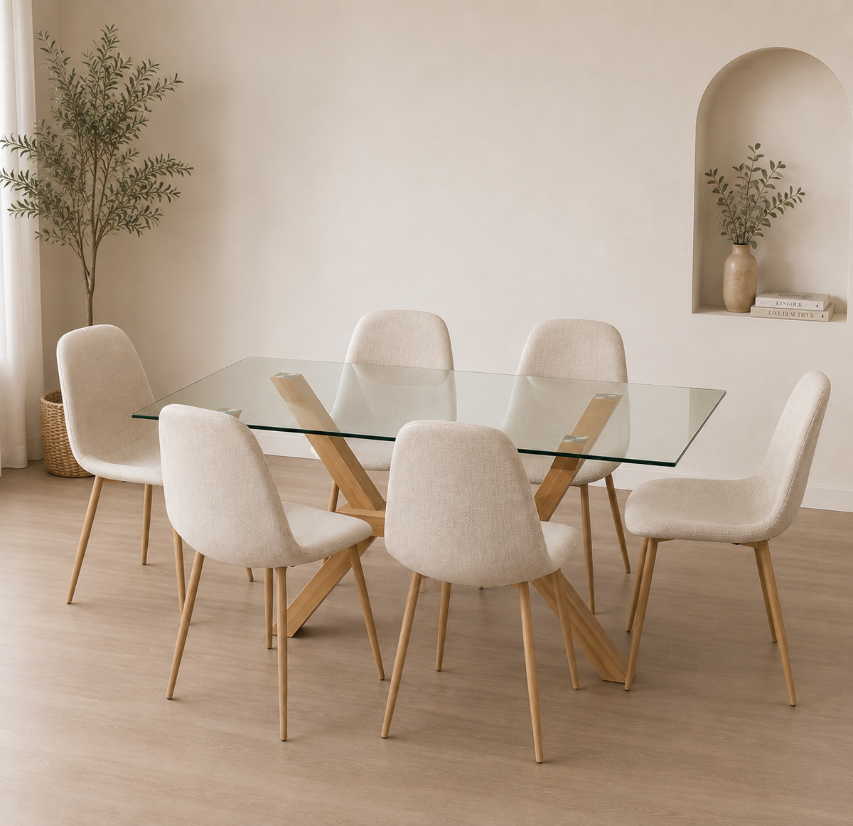 Comedor Paris Lino Cross Bursa Rectangular 6P