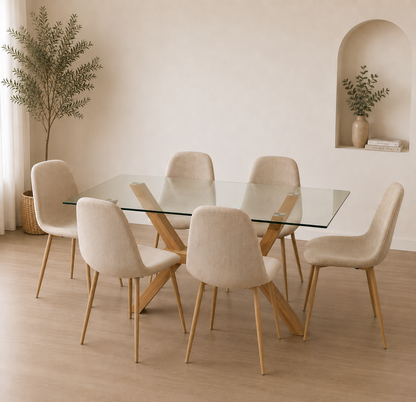 Comedor Paris Lino Cross Bursa Rectangular 6P