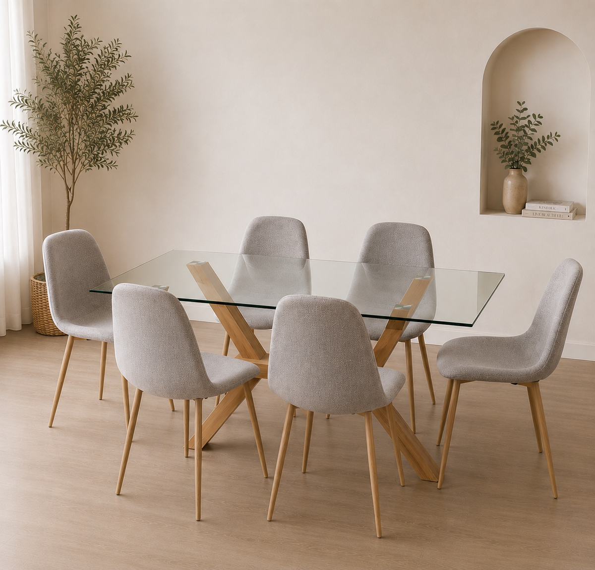 Comedor Paris Lino Cross Bursa Rectangular 6P