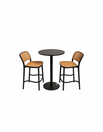 Set de Terraza Taburete Delta y Mesa Guji D60