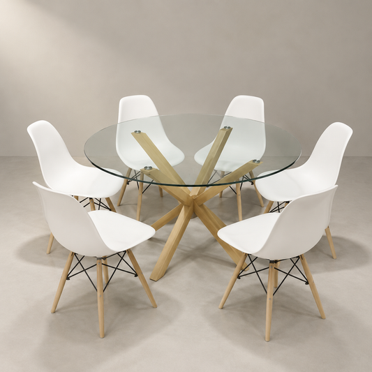 Comedor Redondo Cross Eames 6P