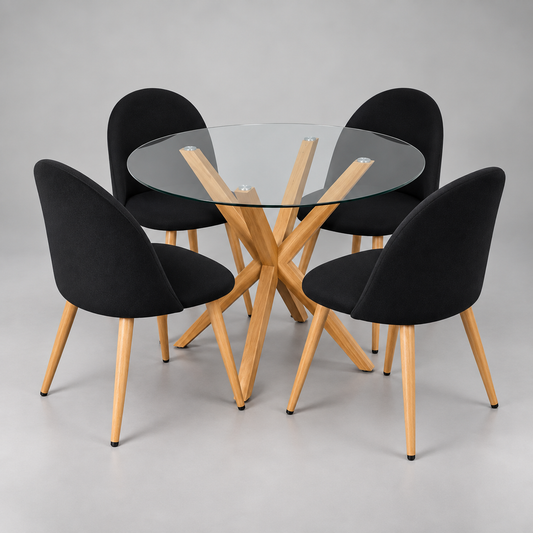 Comedor Redondo Gabrielle Lino Cross 4P