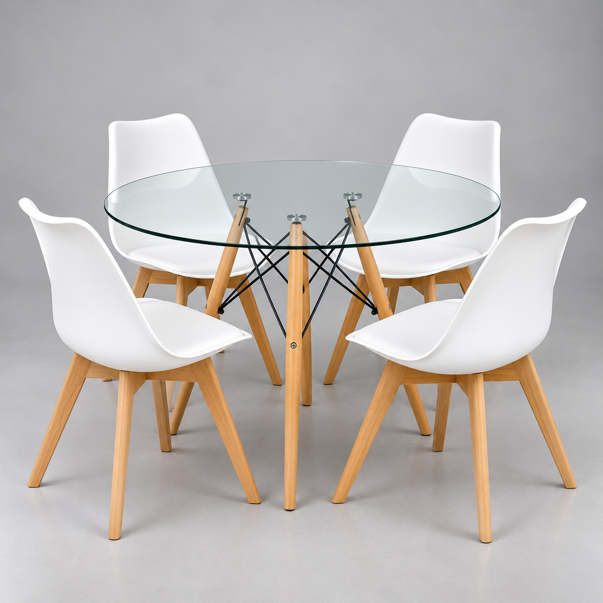 Comedor Eames Glass Tulip 4p