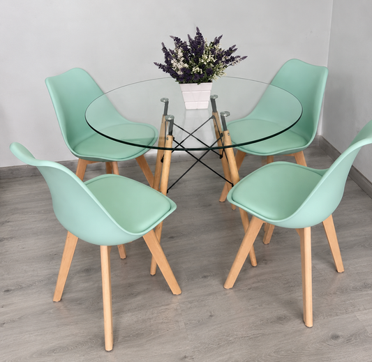 Comedor Eames Glass Tulip 4p