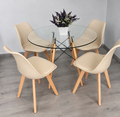 Comedor Eames Glass Tulip 4p