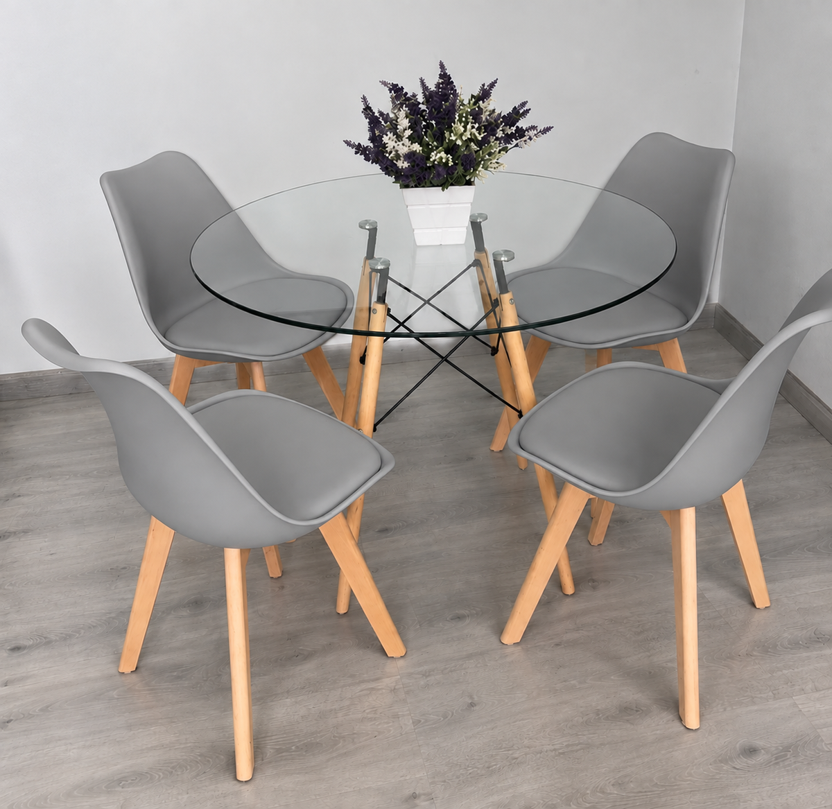 Comedor Eames Glass Tulip 4p