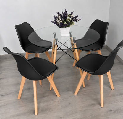 Comedor Eames Glass Tulip 4p