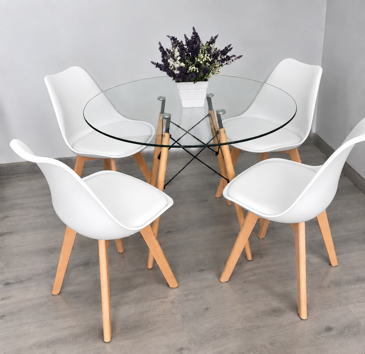 Comedor Eames Glass Tulip 4p