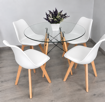 Comedor Eames Glass Tulip 4p