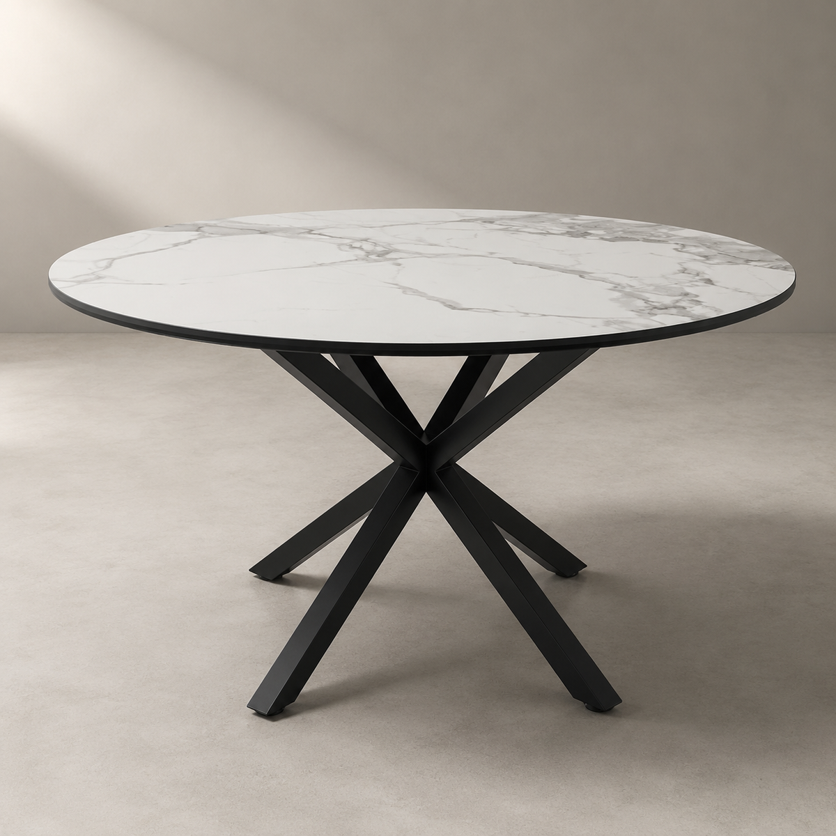 Mesa Cross Stone Black Redonda 120Cm