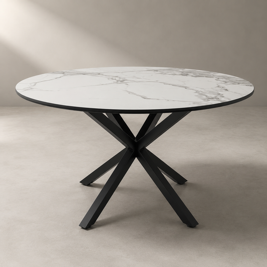 Mesa Cross Stone Black Redonda 100Cm