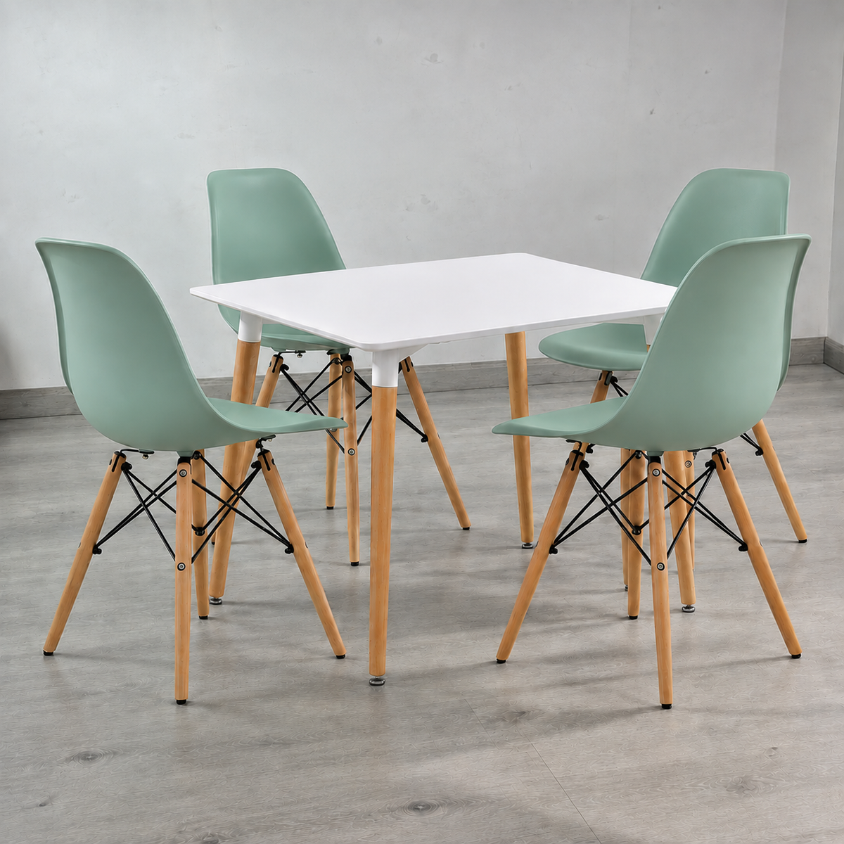 Comedor Cuadrado Eames Clásico 4P