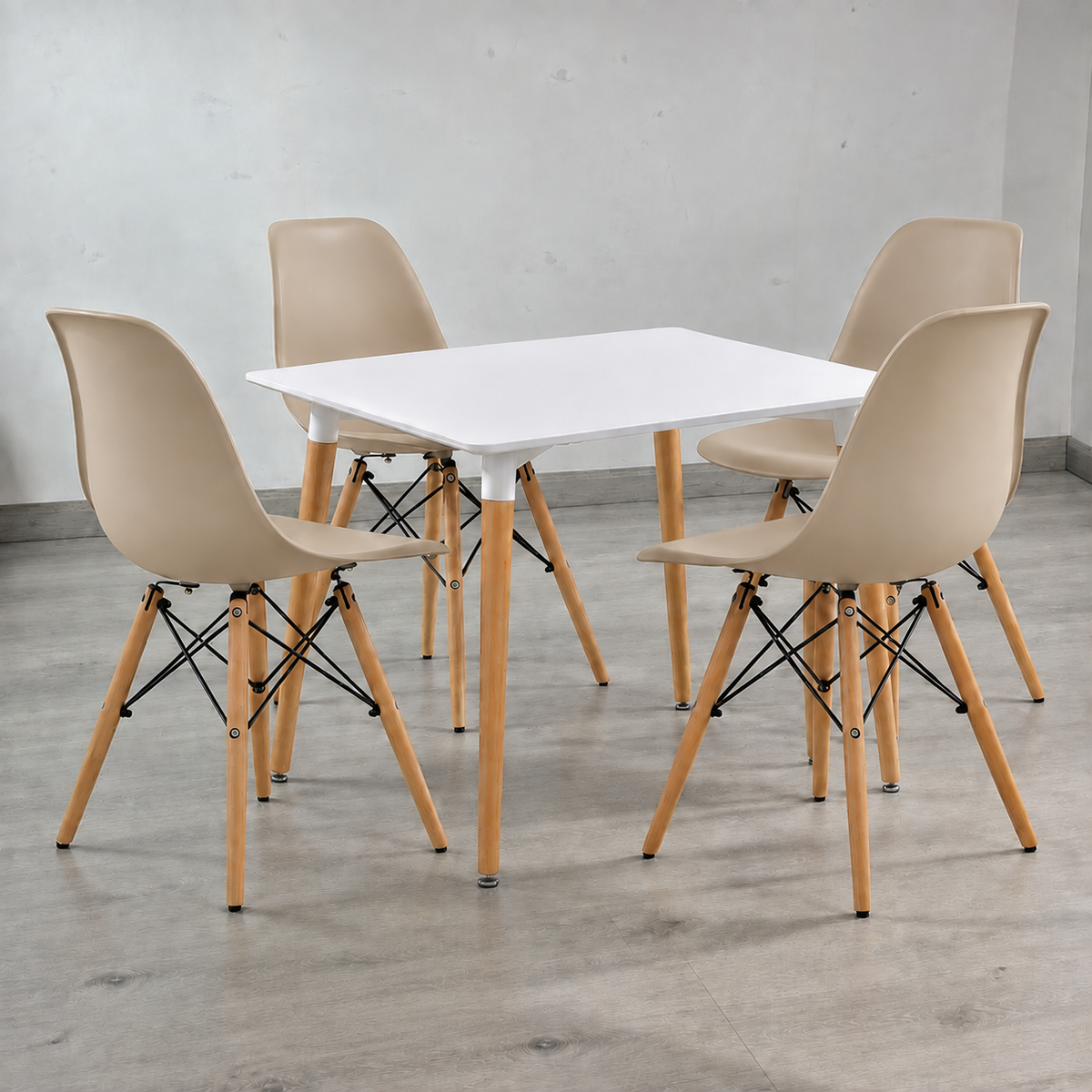 Comedor Cuadrado Eames Clásico 4P