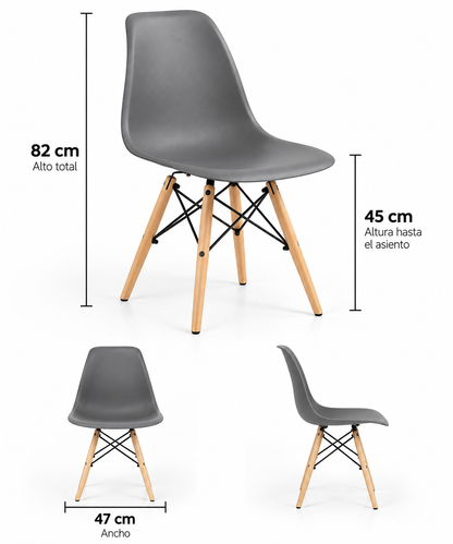 Comedor Cuadrado Eames Clásico 4P