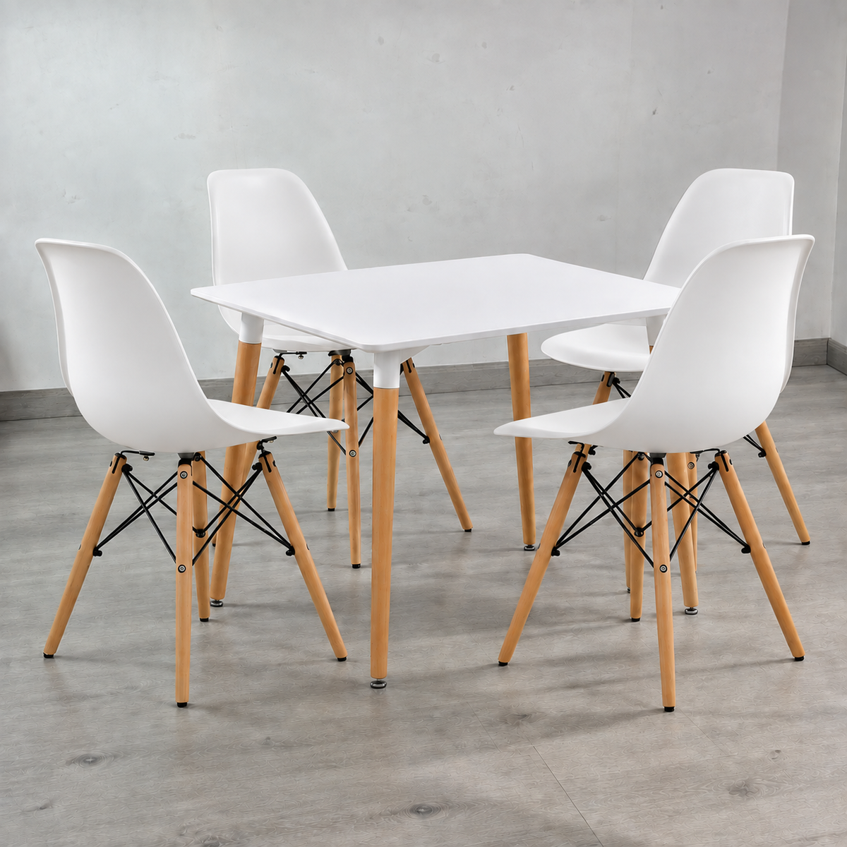 Comedor Cuadrado Eames Clásico 4P