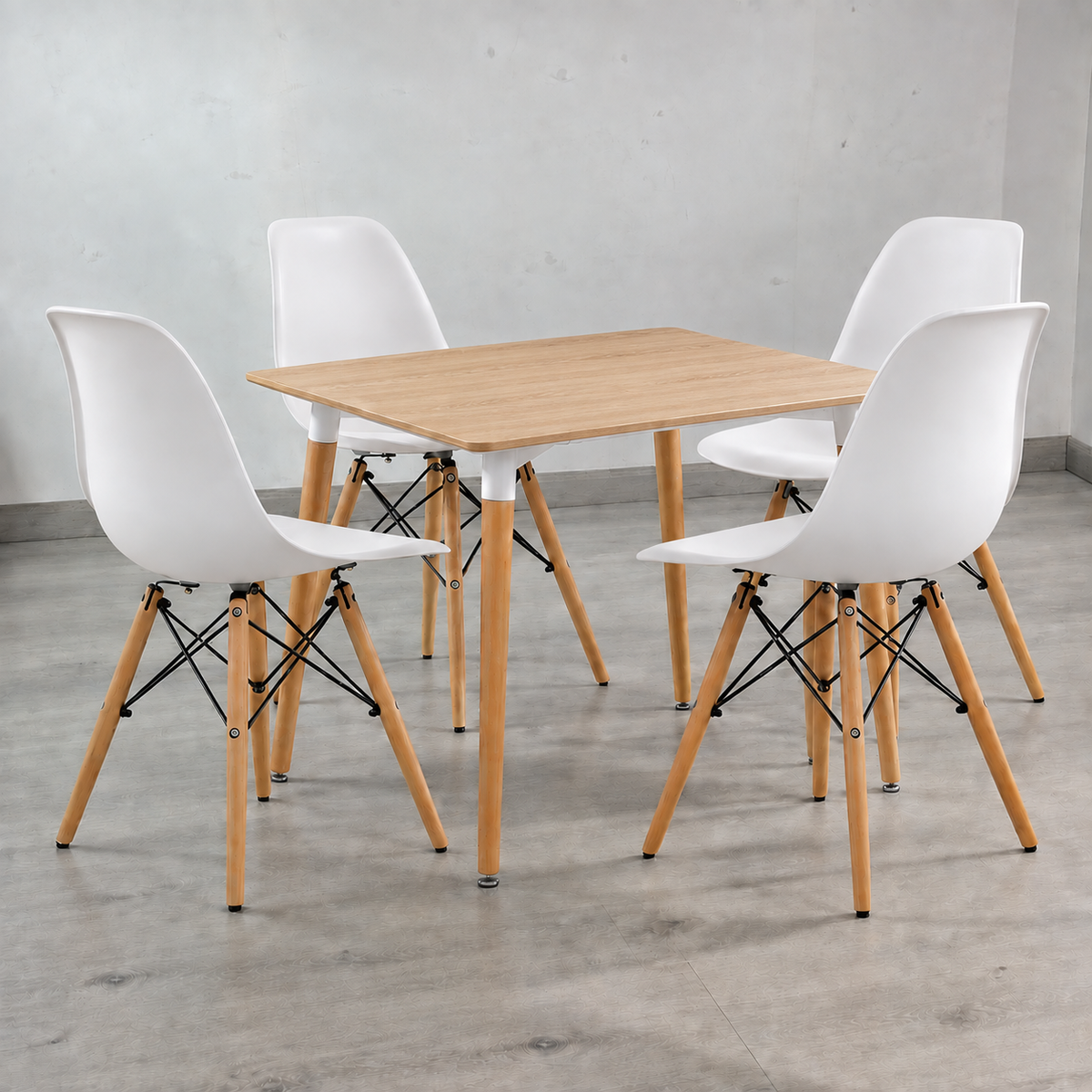 Comedor Cuadrado Eames Clásico 4P