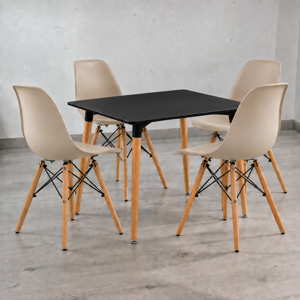 Comedor Cuadrado Eames Clásico 4P