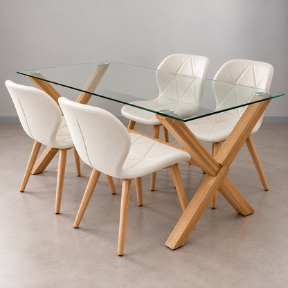 Comedor Mariposa Rectangular Cross 4P