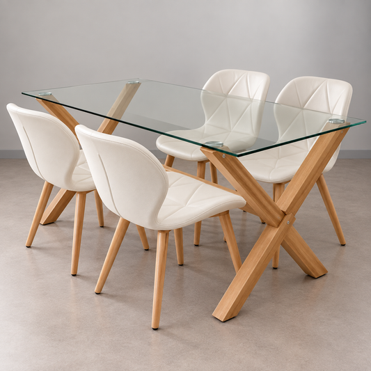 Comedor Mariposa Rectangular Cross 4P