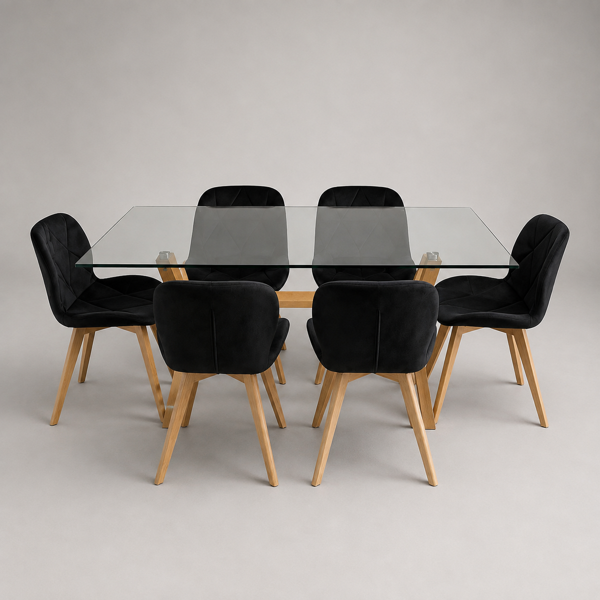 Comedor Mariposa Rectangular Bursa Terciopelo 6p