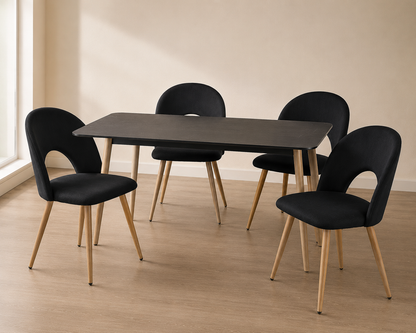 Silla de comedor en terciopelo Viena Patas Simil Madera