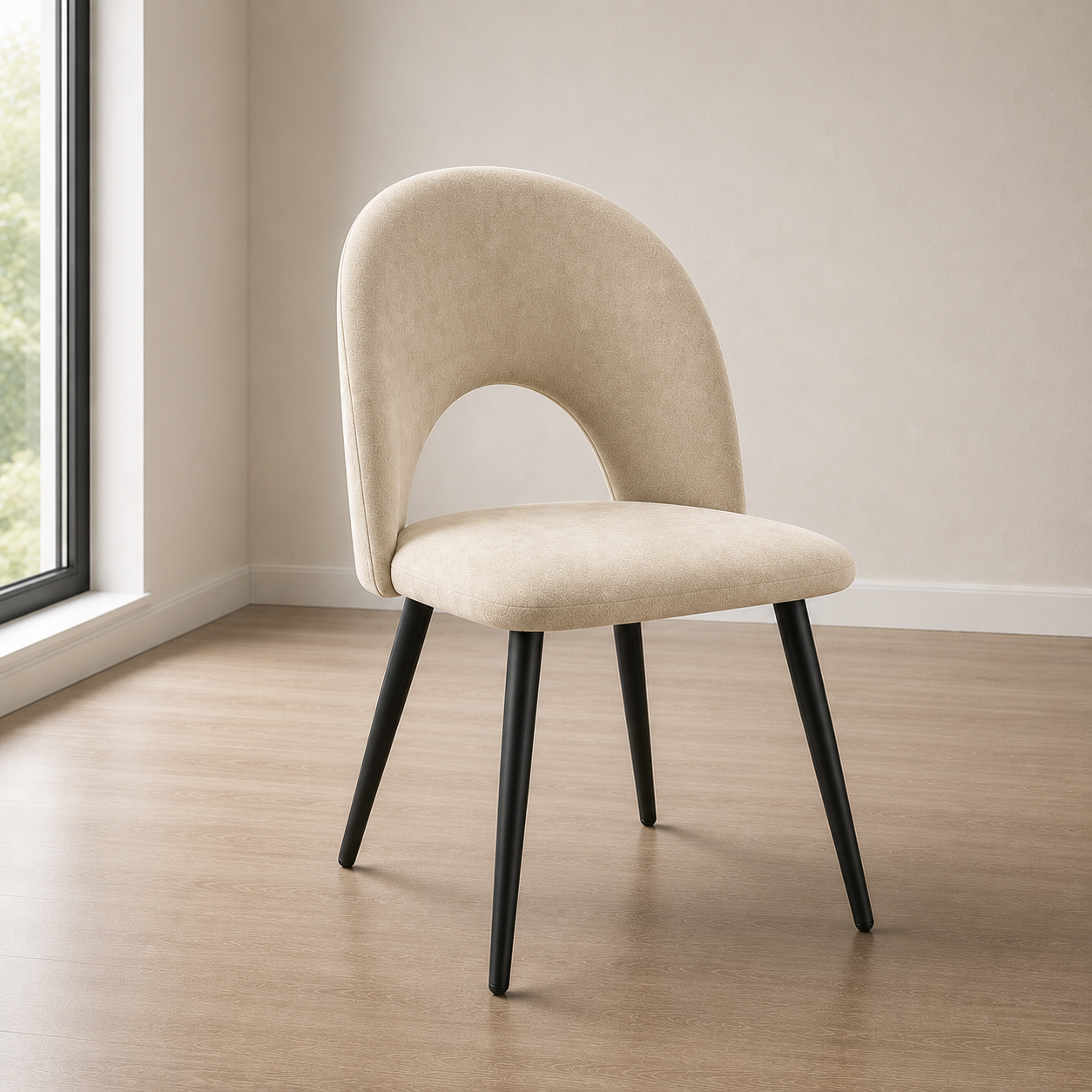 Silla de comedor en terciopelo Viena Patas Negras