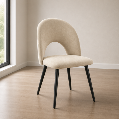 Silla de comedor en terciopelo Viena Patas Negras