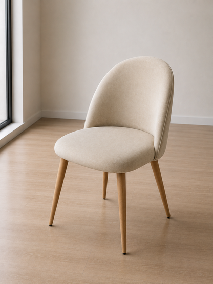 Silla Gabrielle Terciopelo Diseño con Rombos (Patas Simil Madera)