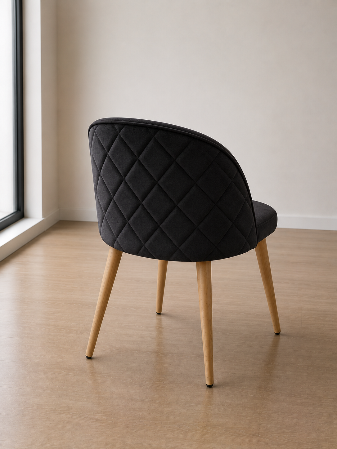 Silla Gabrielle Terciopelo Diseño con Rombos (Patas Simil Madera)