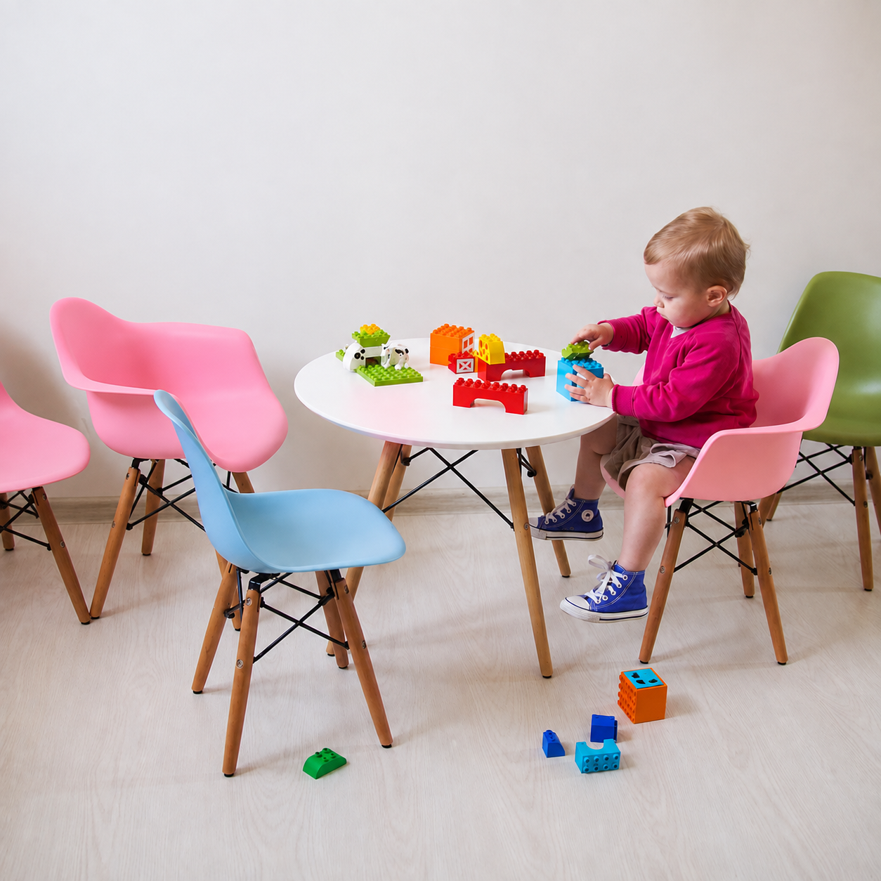 Mesa Kids 60cm + 2 Butacas Eames Kids