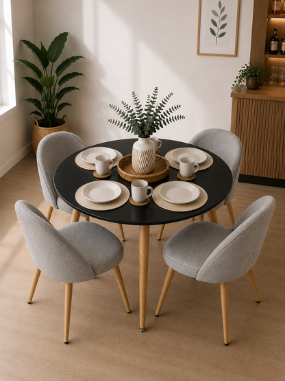 Comedor Nórdico Aura Redondo 4 Personas