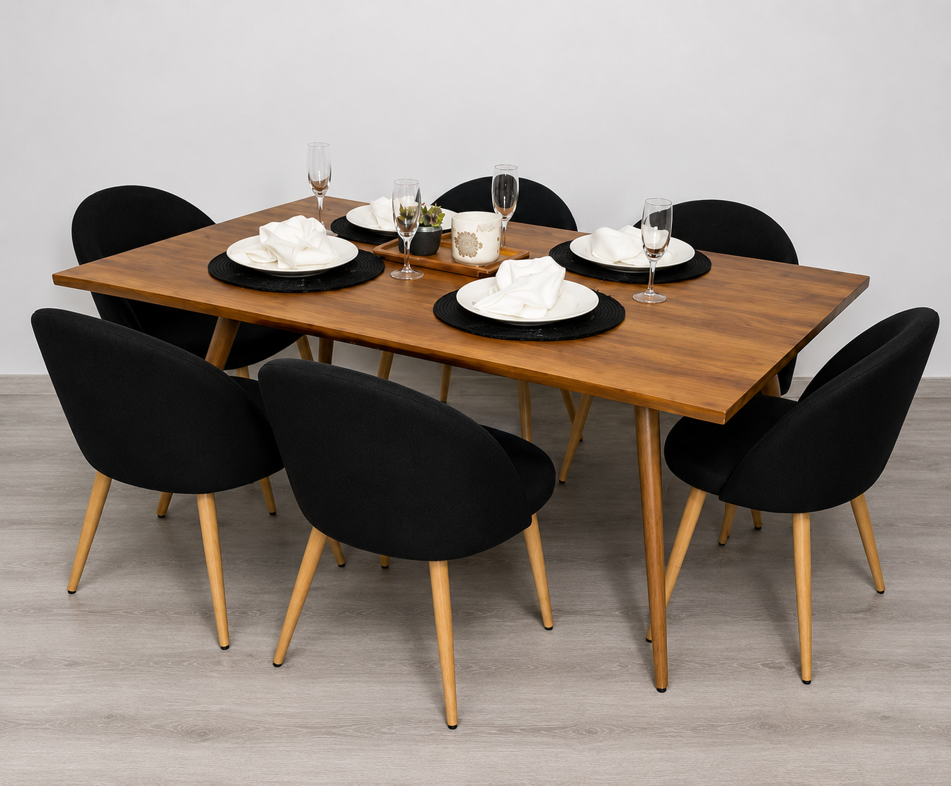 Comedor Lyon 6 Puestos Lino Natural Home