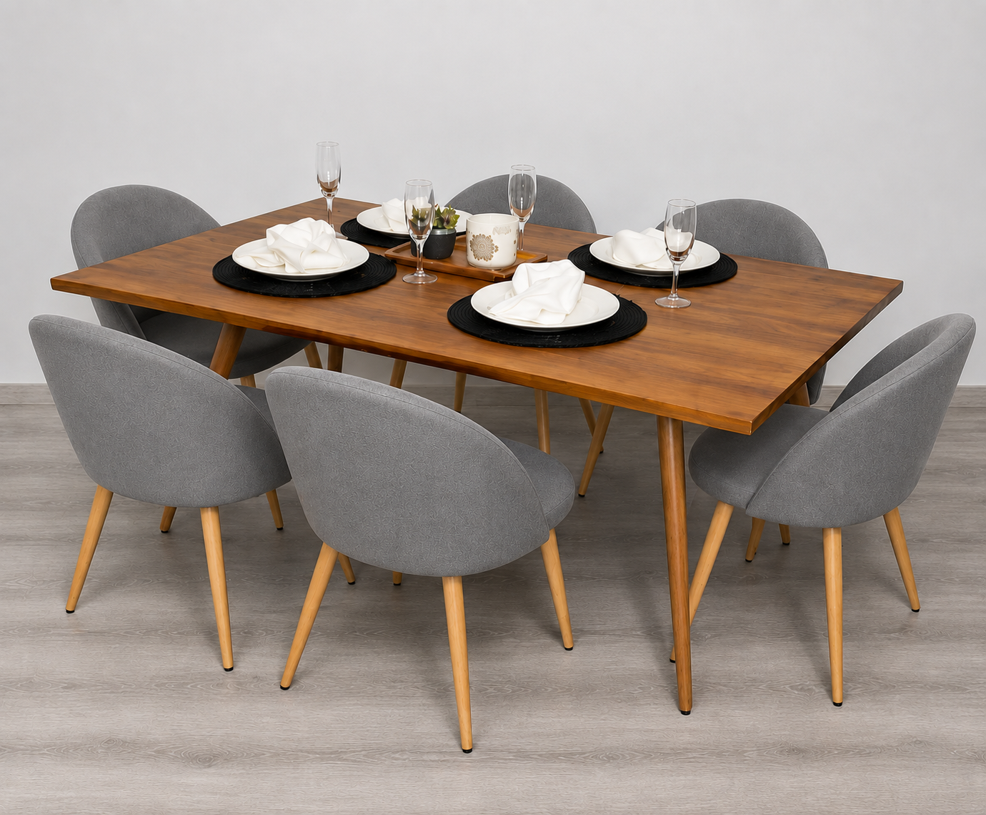 Comedor Lyon 6 Puestos Lino Natural Home