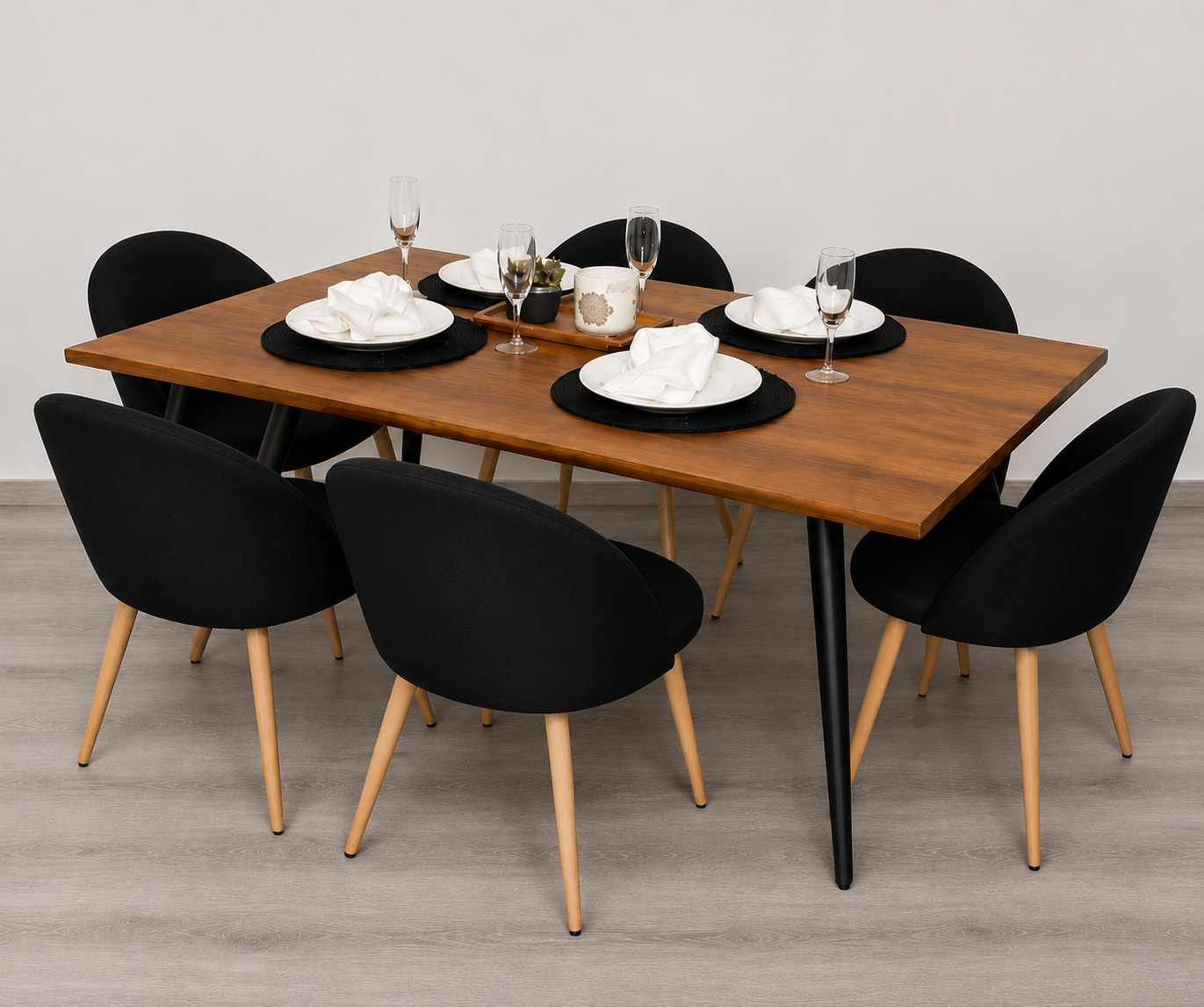 Comedor Lyon 6 Puestos Lino Natural Home