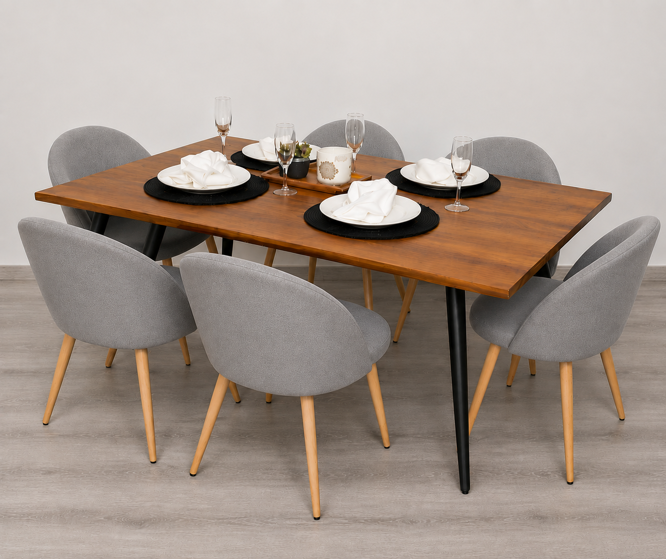 Comedor Lyon 6 Puestos Lino Natural Home
