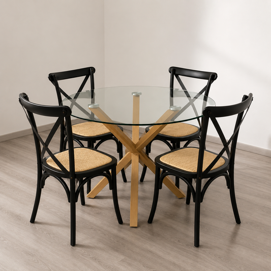 Comedor Crossback Manhattan para 4 personas