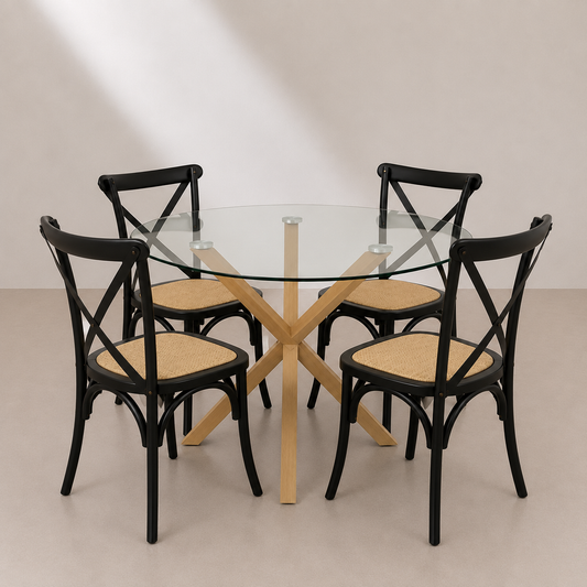 Comedor Crossback Manhattan para 4 personas