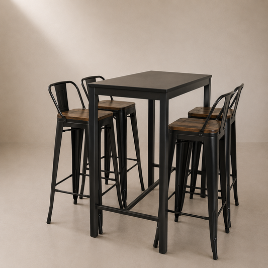 Comedor Alto estilo Bar Tolix Wood 4P