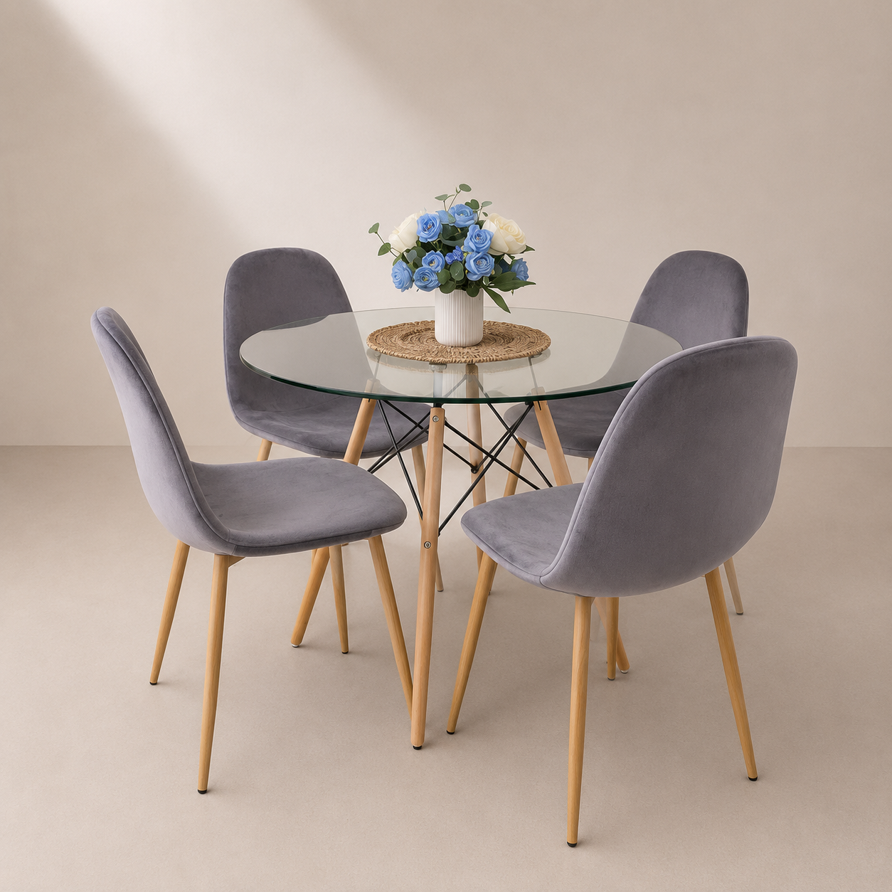 Comedor Redondo Paris Terciopelo 80cm