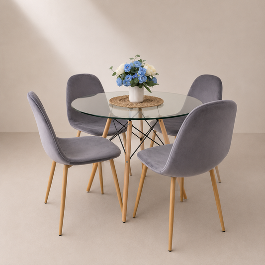 Comedor Redondo Paris Terciopelo 80cm