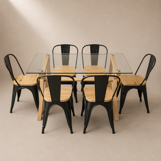 Comedor Cross Rectangular Tolix 140cm Para 6P