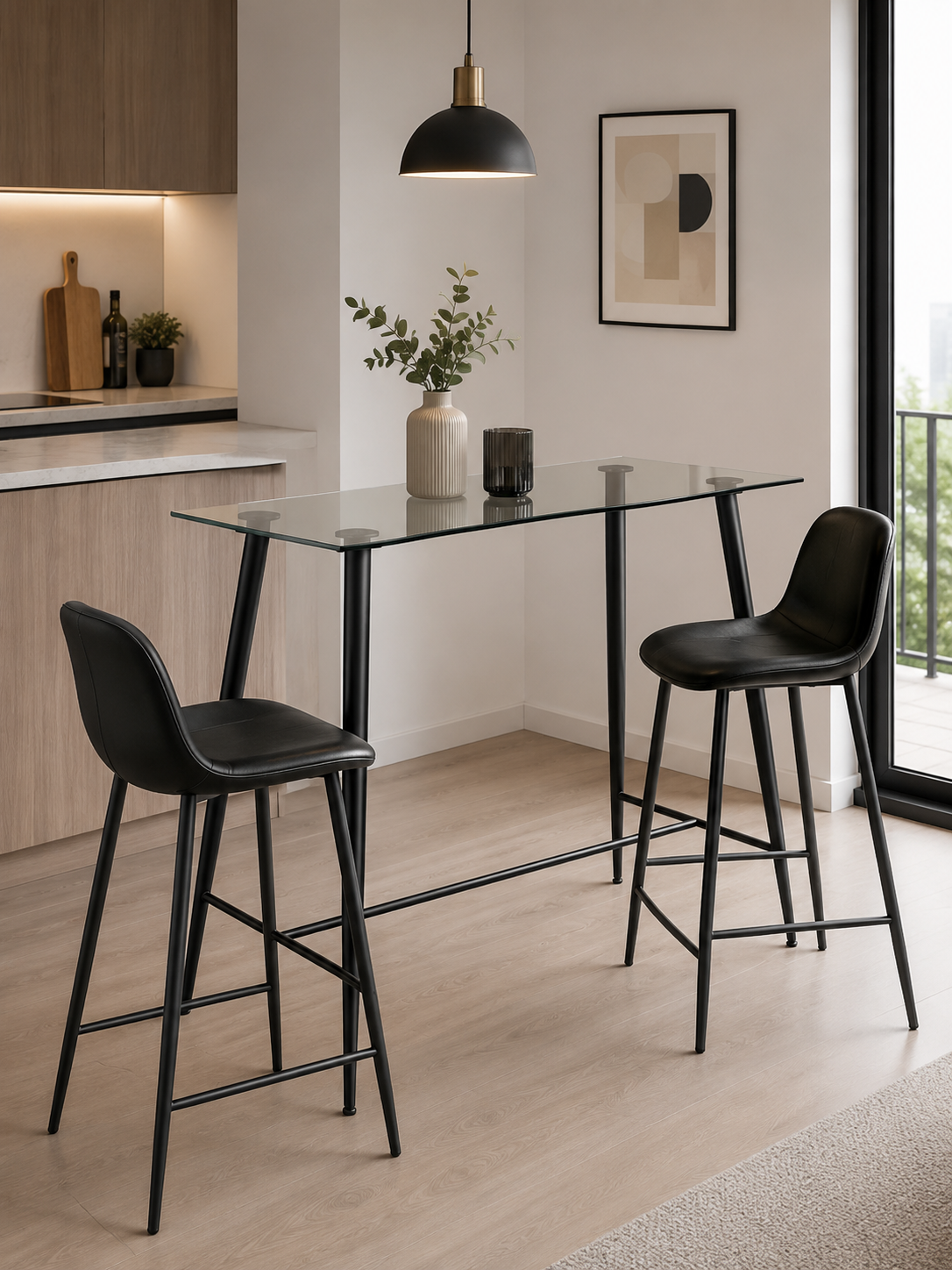 Mesa de Bar Lyon Rectangular Vidrio