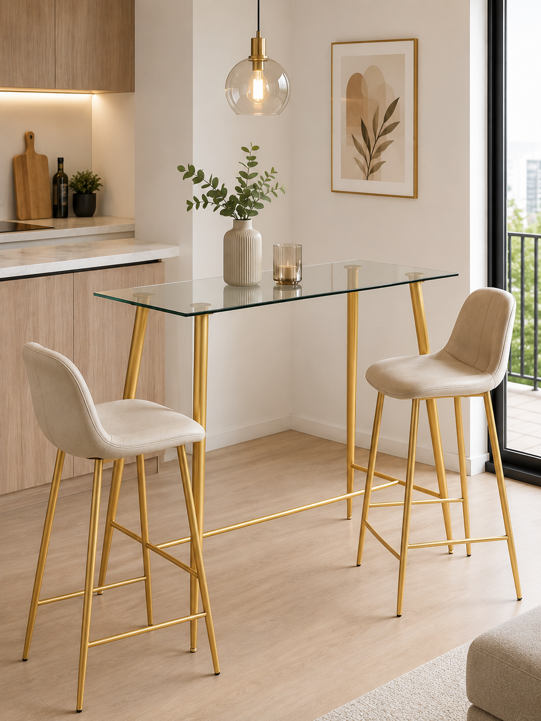 Mesa de Bar Lyon Rectangular Vidrio