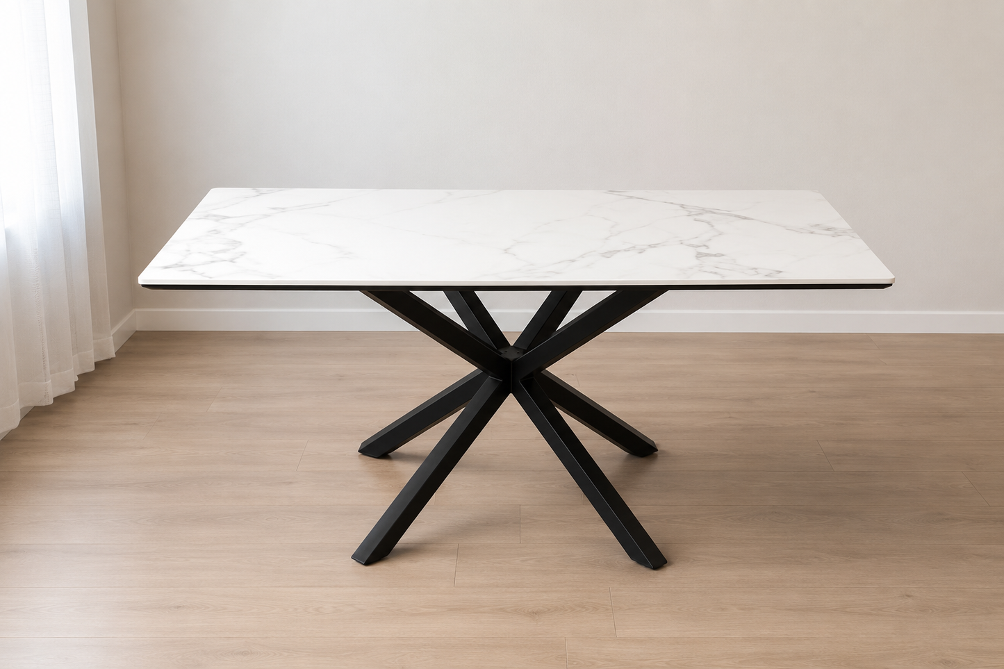 Mesa Cross Stone Black Rectangular 180cm
