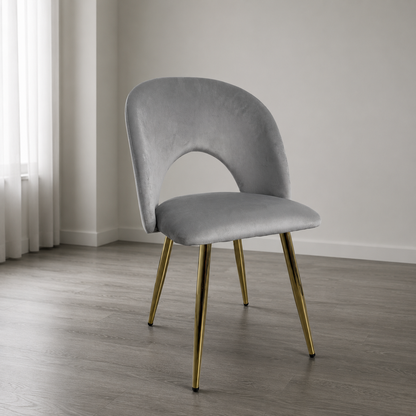 Silla de comedor en terciopelo Viena Patas doradas